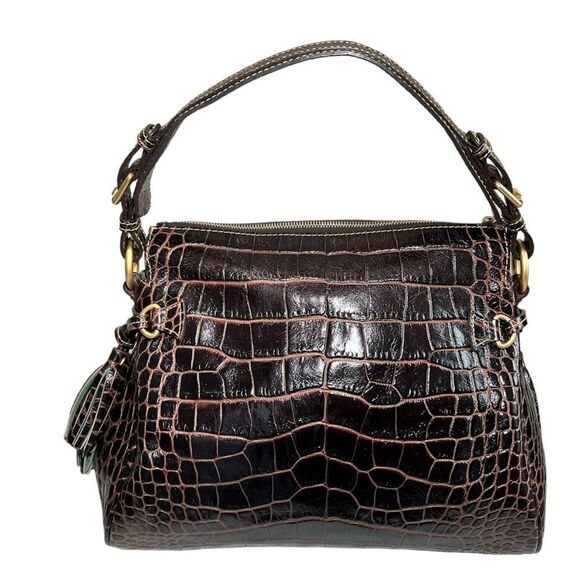 Dooney & Bourke Leather Croc Print Shoulder Bag - Picture 5 of 12